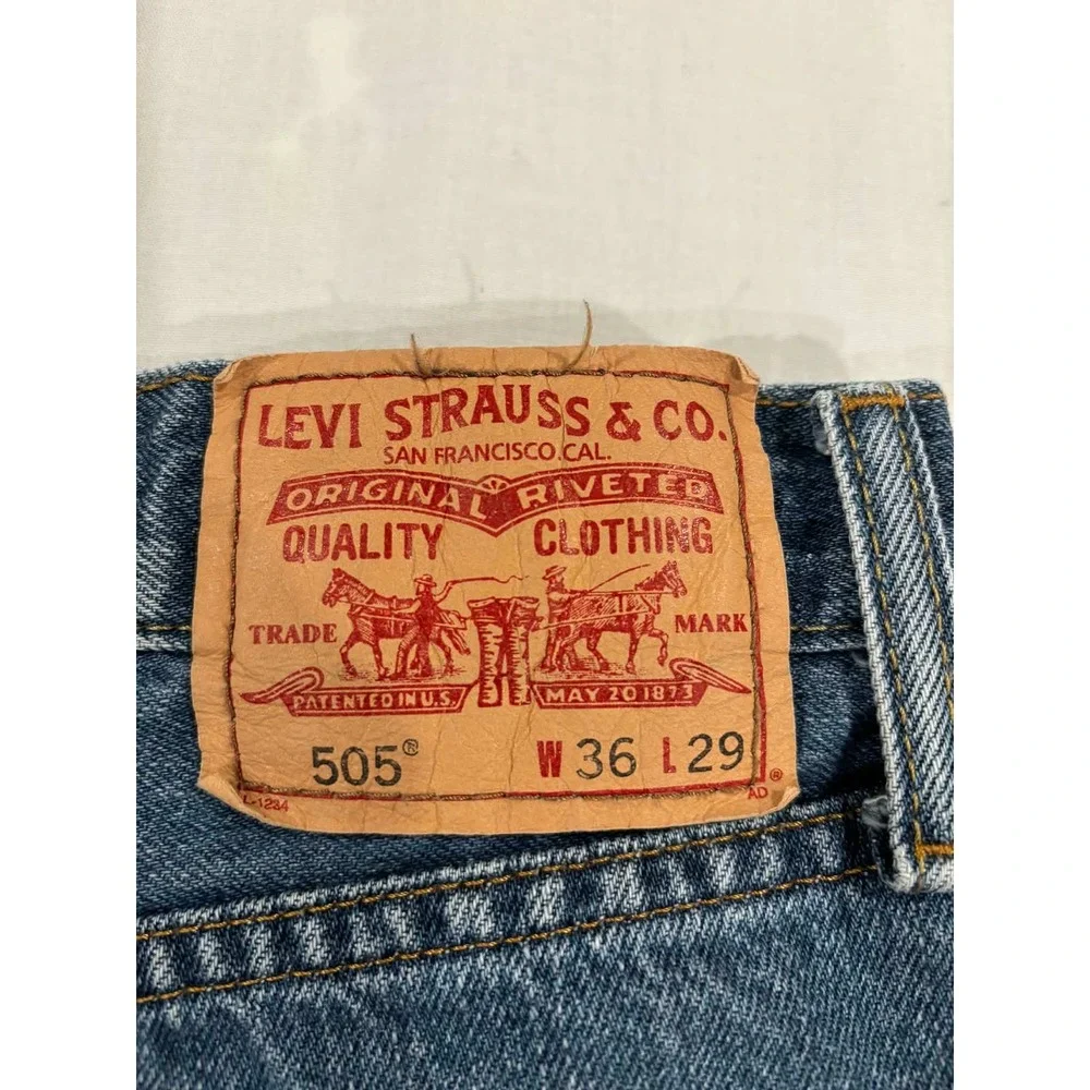 Levi's 505 Mens Jeans 36x29 Straight Fit‎ Blue Denim Classic